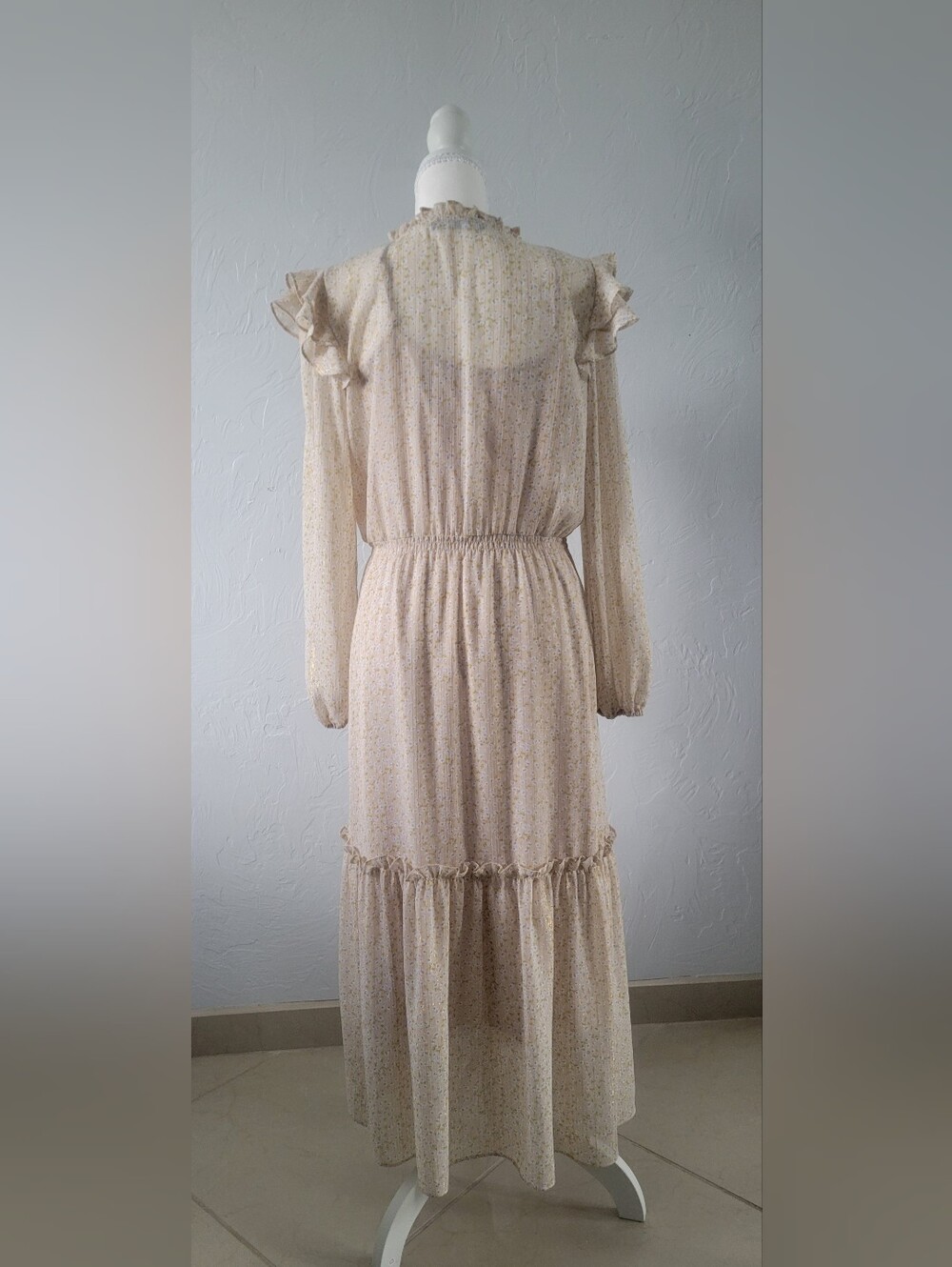 O.P.T Medium Cottagecore Floral Maxi Dress Romantic Prairie Boho Fairycore - Picture 3 of 8